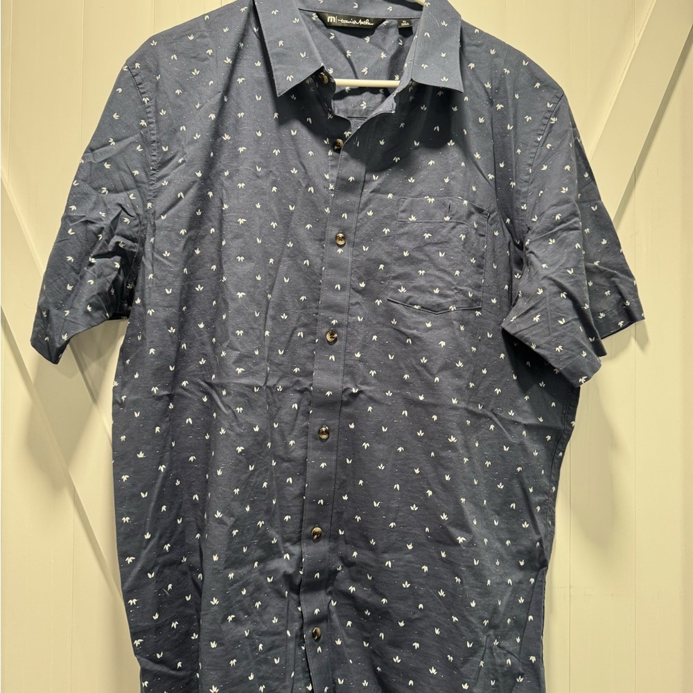 Travis Mathew Blue Casual Button Down Shirt